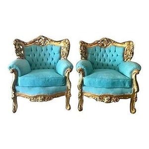 Juego de sofá francés con diseño de lujo y tapicería, sala de estar, cama de madera de teca, cinco plazas, 3 + 1 + 1 - Product Image 6