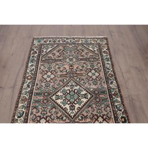 Turkish Vintage Rug 3.3x5.6 ft (101x171 cm), <b>Brown</b> <b>Wool</b> Rug - Product Image 4
