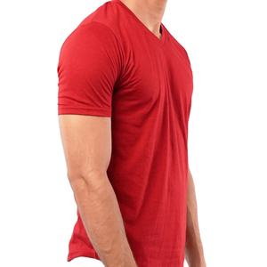 Customized High Quality 100% Cotton <b>T</b>-<b>Shirt</b> for <b>Men</b> Loose Fit Custom Logo OEM Service Short Sleeve <b>V</b>-<b>Neck</b> Breathable <b>Men</b> <b>T</b>-<b>Shirt</b> - Product Image 3