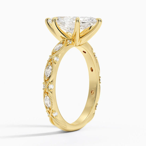 Anillo de Compromiso de Lujo Atemporal de Oro de 10K con Diamante Cultivado en Laboratorio, Simetría Radiante para Bodas, Fiestas y Aniversarios - Product Image 3