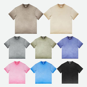 260 grammes 100% coton femmes hommes goutte épaule Vintage pierre lavage à l'acide t-shirts unisexe t-shirt personnalisé surdimensionné T-shirt pour hommes - Product Image 6