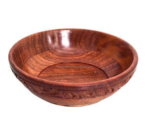 Cuenco de madera hecho a mano de calidad antigua desechable para uso doméstico en hoteles y restaurantes - Product Image 1