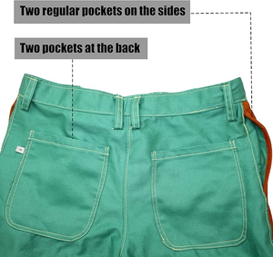 Pantalon de travail en cuir de vache à deux couches de qualité supérieure Tissu en velours côtelé léger Isolation thermique Pantalon de soudage Résistant à l'usure - Product Image 4