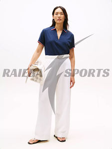 Camisetas Polo Premium para Mujer 2026, Algodón Orgánico Ecológico, Corte Ajustado, Cuello en V Abierto, Cuello Camisero, Personalizable, MOQ Bajo - Product Image 6