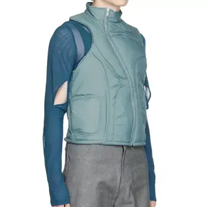 Novedad de 2025, chaleco de plumón transpirable para hombre, chaleco acolchado con logotipo personalizado de gran tamaño, abrigo de burbujas, moda callejera ligera - Product Image 2