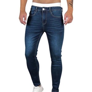 กางเกงยีนส์ขายาวสำหรับผู้ชายสีดำซีดซีดจางกางเกงยีนส์วินเทจ - Product Image 1