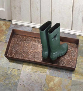 Entryway Decorative Metal Boot Tray Matt Black Color Modern Design Rectangular Shape Handmade Metal Boot Trays - Product Image 6