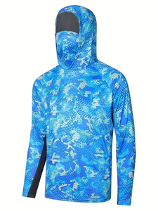 Camisas de pesca personalizadas de alto rendimiento de manga larga con capucha UPF50 protección UV transpirable secado rápido sublimación ropa deportiva - Product Image 4