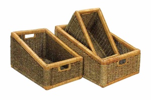 Panier de rangement multifonctionnel en bambou tressé à la main, écologique et personnalisable, style vintage, directement du Vietnam, pour pique-nique, pain, gâteaux et aliments - Product Image 4