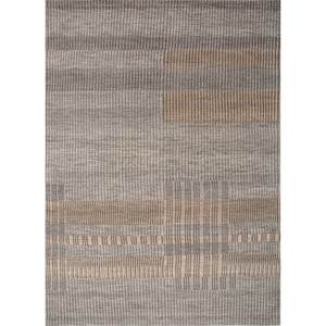 พรมขนสัตว์ถักมือสีเทาและสีดำ รุ่น LCA-908 ลายทางแบบทอเรียบ สำหรับห้องนั่งเล่น ห้องโถง ทางเดิน รูปทรงสี่เหลี่ยมผืนผ้า ทำจากปอกระเจา - Product Image 1