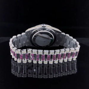 Reloj de Oro Blanco con Diamantes de Circonia Cúbica con Claridad VVS, Estilo Hip Hop, para Hombre, de Fábrica Directa, Calidad de Marca - Product Image 5