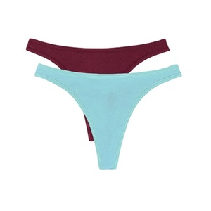 Custom Made 100% Algodón Color Azul Low Rise Señoras Hot Tanga Mejor Precio Bangladesh - Product Image 1