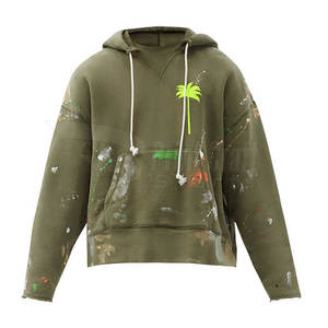 Sweats à capuche de couleur unie pour hommes hiver mode taille XL porter tissu imprimé avec col à capuche fabriqué au Pakistan teint en plaine - Product Image 1