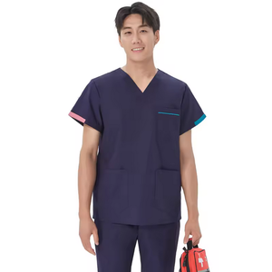 Ensembles de gommage à col en V, uniformes d'hôpital en matériau extensible avec logo personnalisable - Product Image 6