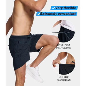 Shorts en molleton 100% coton confortables et décontractés pour hommes, couleur unie, chauds, brossés, taille élastique, légers, durables, écologiques, séchage rapide - Product Image 2