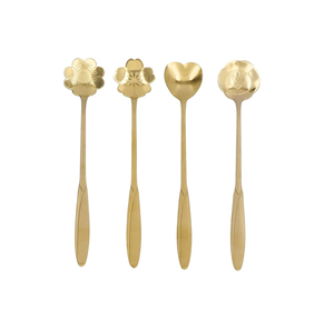 Cuchara de postre de acero inoxidable para cena, Apto para lavavajillas, diseño de flor martillada real, Mango en forma de corazón al mejor precio - Product Image 3