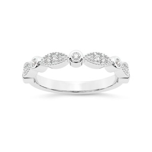 Anillo de Diamantes Airy Unique con Diamantes Cultivados en Laboratorio de 0.17 Ct Tw, Oro Sólido de 14K, Color FG, Claridad VS, 17 Diamantes en Hilera Abierta - Product Image 1