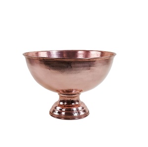 Bol à glace en métal au design attrayant avec base, forme ronde, finition cuivre, bol à vin et à champagne pour accessoires de bar - Product Image 1