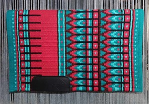 Manta de sillín de caballo occidental lista para el rendimiento Forro de polialgodón con relleno de lana para competiciones de rodeo y equitación de senderos largos - Product Image 2