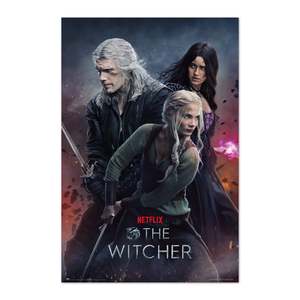 Modern Style TV <b>Poster</b> for the Witcher Season 3 Featuring Geralt Yennefer Ciri for Wall Decor - Product Image 1