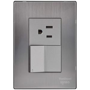 แผ่นสวิตช์บันได, MXIOV-001, 1 ชิ้น, สวิตช์/เต้ารับบันได, 125-250VAC, 10/15A, 50/60Hz, สีเงิน, สแตนเลส - Product Image 1