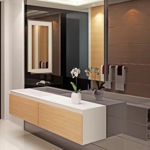 Enbl Moderne Personnalisé Hôtel Design Salle de Bain Vanités Vente en Gros Étanche Mélamine Planche Laque Porte Toilettes Armoires Appartement - Product Image 3