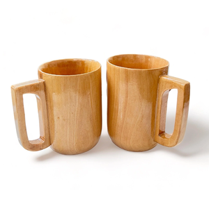 Juego de tazas y platillos de madera natural Productos en stock Tazas de té únicas de madera ecológicas al mejor precio - Product Image 2