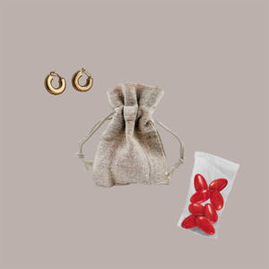 Paquete de 10 Bolsas Reutilizables de Algodón Natural de 9x12 cm con Cordón, Multiusos, Impresión de Logotipo Personalizado, Pegatinas Artesanales, Promoción de Frutas, Compras - Product Image 4