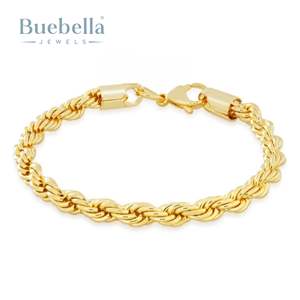 Bracelet en corde torsadée plaqué or 925 et argent Offre Spéciale 5mm 18K pour hommes Bracelets et bracelets - Product Image 1