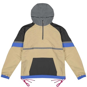 2025 haute qualité décontracté mode imperméable veste personnalisé respirant coupe-vent coupe-vent à capuche col couleur bloc tissu - Product Image 1