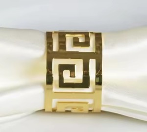 Rond de serviette en métal le plus populaire Accessoires de salle à manger dorés Anneaux de serviette de restaurant de mariage pour la fête à la maison et les hôtels Vaisselle - Product Image 1