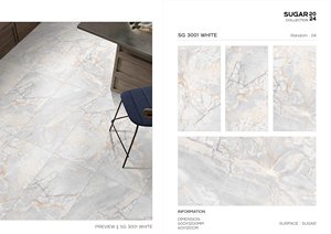 Carrelage aspect marbre émaillé 600x1200mm Porcelaine de luxe Carrelage aspect marbre pour salon Salle de bain Revêtement mural Dalle de sol - Product Image 5
