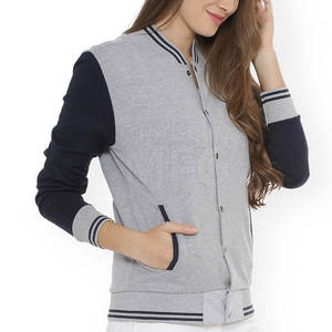 Meilleure vente grande taille veste Letterman à col montant pour femmes en coton et laine pour l'hiver respirant tricoté solide teint uni - Product Image 4