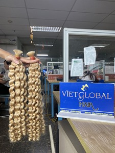 Venta al por mayor 100% cabello humano virgen vietnamita cutícula cruda alineada rubio rizado profundo para 8 "-32" longitud 3 años de pelo de por vida - Product Image 6