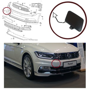 OEM 3G0807155 nueva condición barra de remolque ojo gancho tapa parachoques delantero para Volkswagen para Passat 2015 + - Product Image 2