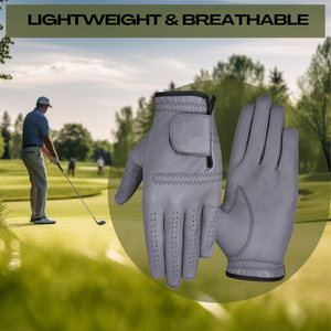 Gant de golf en cuir véritable pour homme, le plus vendu, avec marqueur magnétique, 1 pièce, pour gaucher, protection UV, sangle de poignet réglable, qualité supérieure - Product Image 5