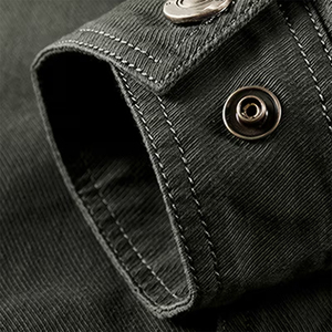 Chaqueta Casual de Invierno Más Vendida, Tejida en Tela de Lona, Cuello Camisero, Manga Regular, Color Sólido, Ecológica, Transpirable - Product Image 5