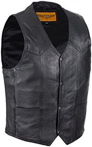 Gilet sans manches pour homme en cuir de vachette respirant en laine, col en V, taille plus, mode décontractée d'hiver, veste de moto OEM - Product Image 2