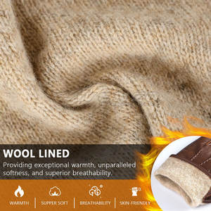 Service OEM Gants de conduite en cuir véritable Hiver Meilleures ventes Doux Respirant Bracelet de poignet réglable Compatible avec les écrans tactiles pour - Product Image 3