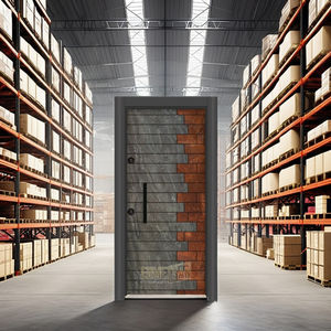 Puerta Exterior Manual de Acero Inoxidable y Madera, Moderna, Contra Incendios, para Uso Comercial, Almacenes, Apartamentos, Hoteles, Villas, con 2 Años de Garantía - Product Image 1