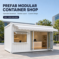 Boutique Modulaire Préfabriquée en Conteneur avec Fenêtre de Service Ouvrable et Porte Pliante en Verre pour Centre Commercial et Commerce de Détail Extérieur – Design Moderne