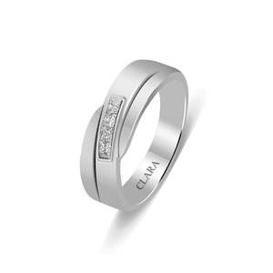 NOVAMART Fine Buy Premium 925 Pure Sterling <b>Silver</b> <b>Rings</b> for <b>Men</b> Geometric Pattern Gemstone Zircon Main Stone Everyday Wear Wedd - Product Image 1