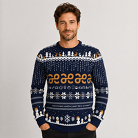 Pull de Noël pour homme FNJIA, style rock, tricot jacquard, motif squelette et guitare, col rond, pull tricoté de Noël