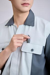 Ensemble de vêtements de travail pour hommes en coton polyester vietnamien FMF, couleur anthracite, manches longues, haute visibilité, tissu TC - Product Image 4