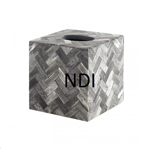 Boîte à mouchoirs de finition en nacre de style antique pour hôtels et restaurants de mariage porte-logo en bois personnalisable - Product Image 1