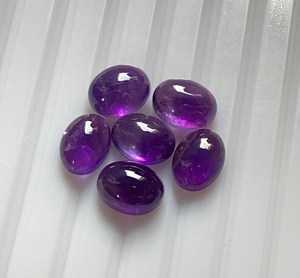 พลอยอะเมทิสต์ธรรมชาติ10X14mm อัญมณีทรงรีขัดเงาสูงแบบหลวมด้านหลังแบนสำหรับทำขายส่ง - Product Image 3