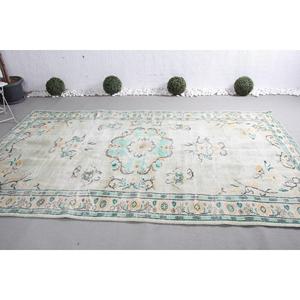 Grand tapis vintage 6,2x9,7 pi (188x297 cm), tapis turc oriental blanc - Product Image 4