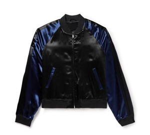 Chaqueta Bomber Informal para Hombre, Chaqueta Bomber de Nailon con Forro de Satén y Bloque de Color de Alta Calidad, Tela Tejida, Talla Grande - Product Image 1