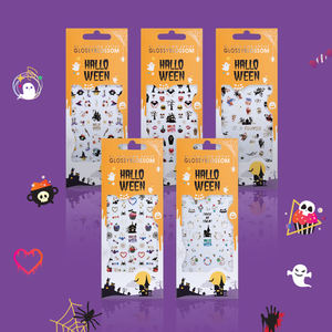 ShineB High Quality Professional <b>Nail</b> Art Remeber Halloween Hologram <b>Nail</b> Deco <b>Stickers</b> with Witch Pumpkin Spider Zombie Skull - Product Image 2