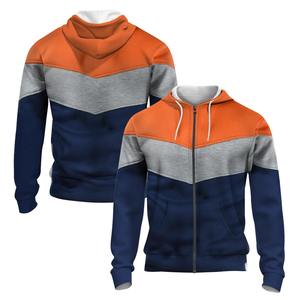 Sudadera con capucha con cremallera personalizada en 3D para hombre, sudadera de algodón de gran tamaño con hombros caídos y logotipo personalizado - Product Image 5